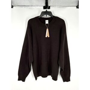 SKIMS Cotton Knit Sweater Mens Medium Phoenix Brown Long Sleeve Pullover